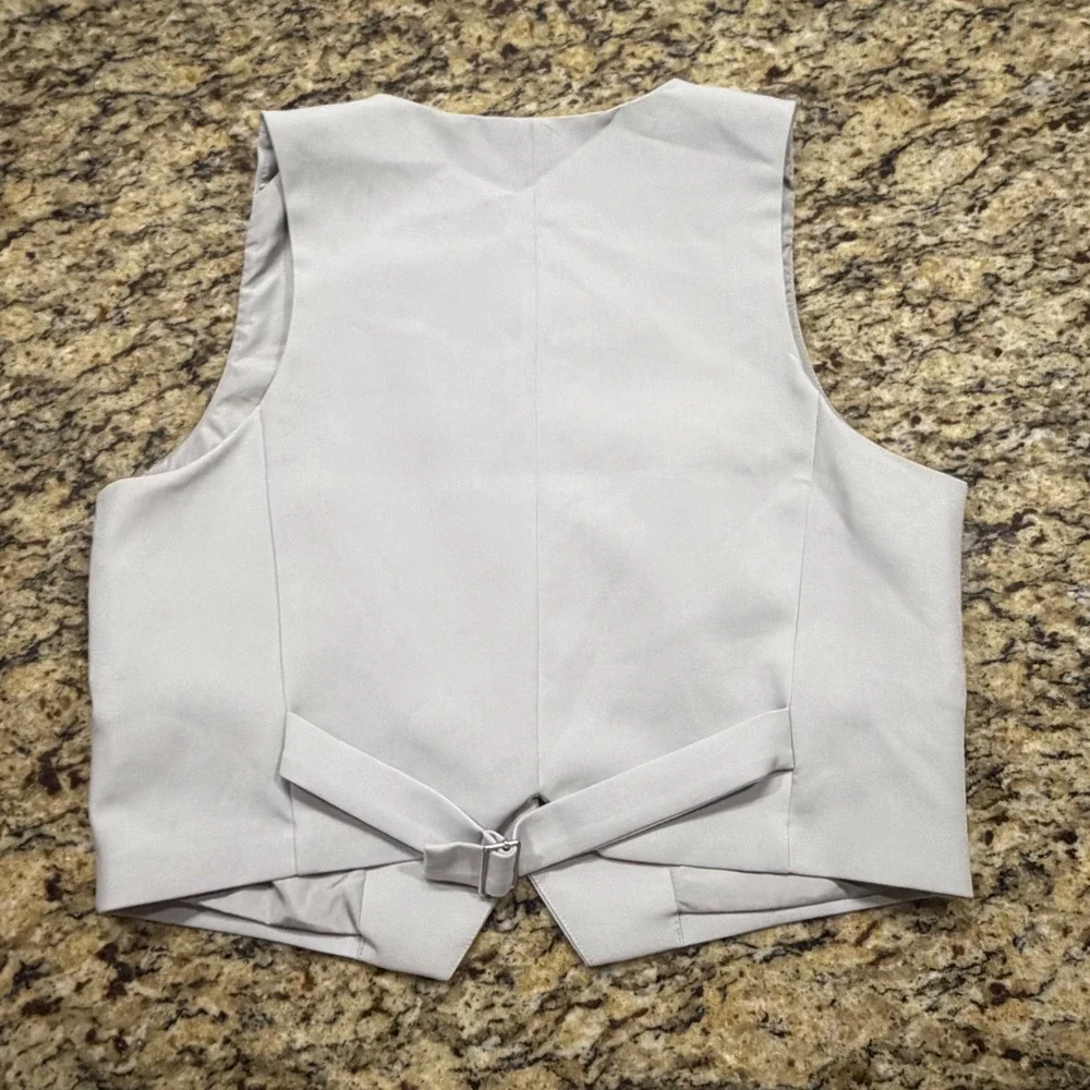 Jason Wu Light Grey Tailored Button Front Waistcoat Vest Women Size M ws